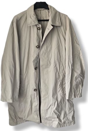 Trench-coat beige classique, taille 52, 100% coton 