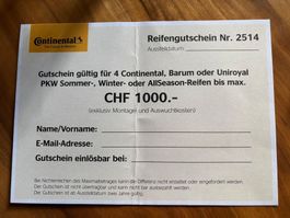 Gutschein Reifengutschein