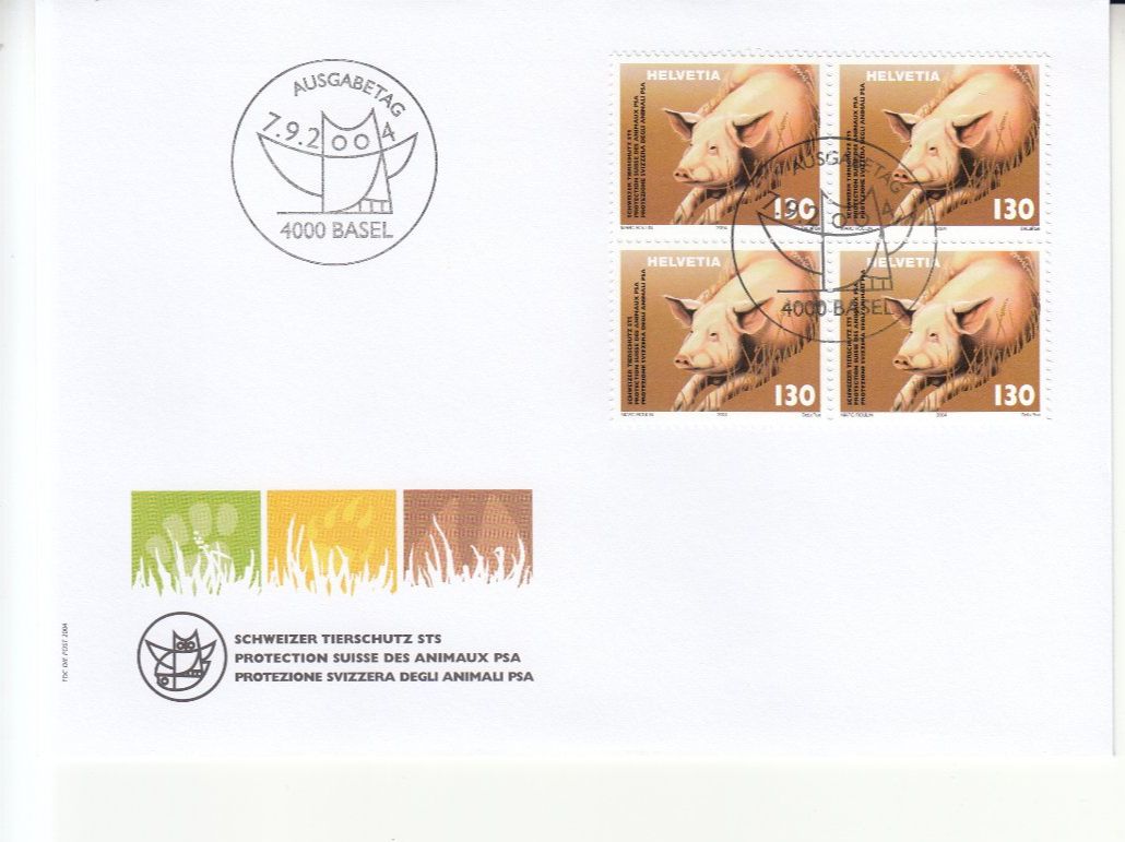 Tutti i francobolli: SBK 1130 - 1132 im 4er-Block FDC – Usato da Bürglen TG venduto da StampGraf 2