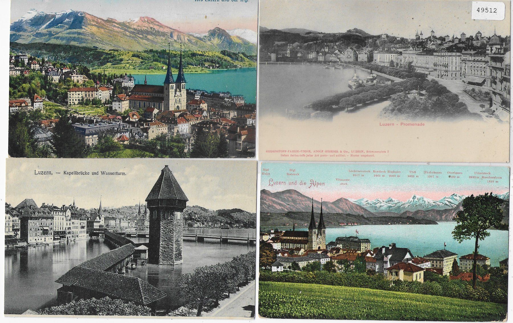 Cartoline postali: 4 AK Luzern – Usato da Ettingen venduto da Kartenplanet