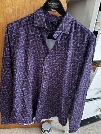 Herren Hemd Lila/Schwarz Gemustert Grösse XL Marke Sorbino
