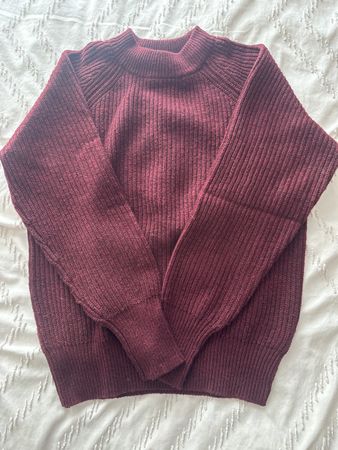 Kuscheliger Strickpullover, Gr. XS, weinrot