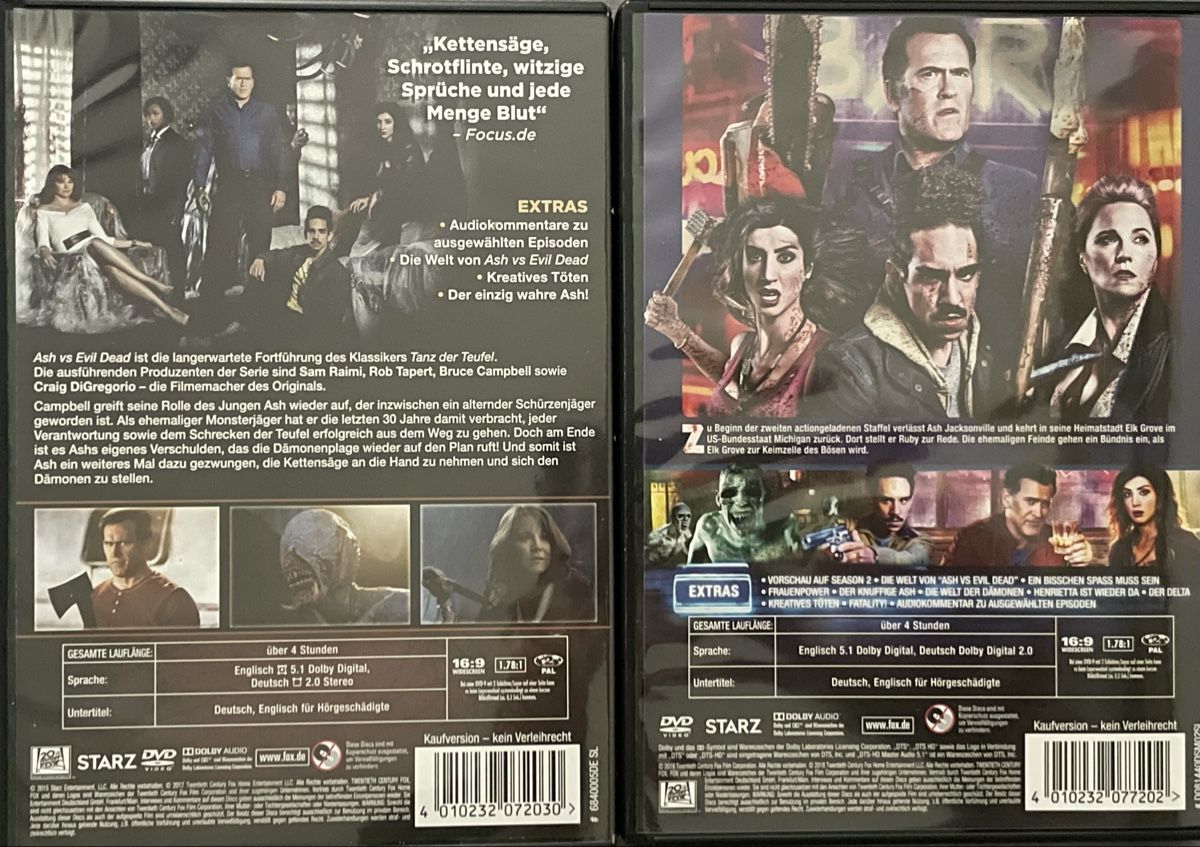 Tutti i DVDs: Ash vs. Evil Dead - Staffel 1+2 – Usato da Waldenburg venduto da Mimily33 1