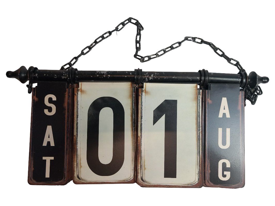 Kalender: Vintage Metall Kalender – Gebraucht aus Hünenberg von Restwert_Zug 1
