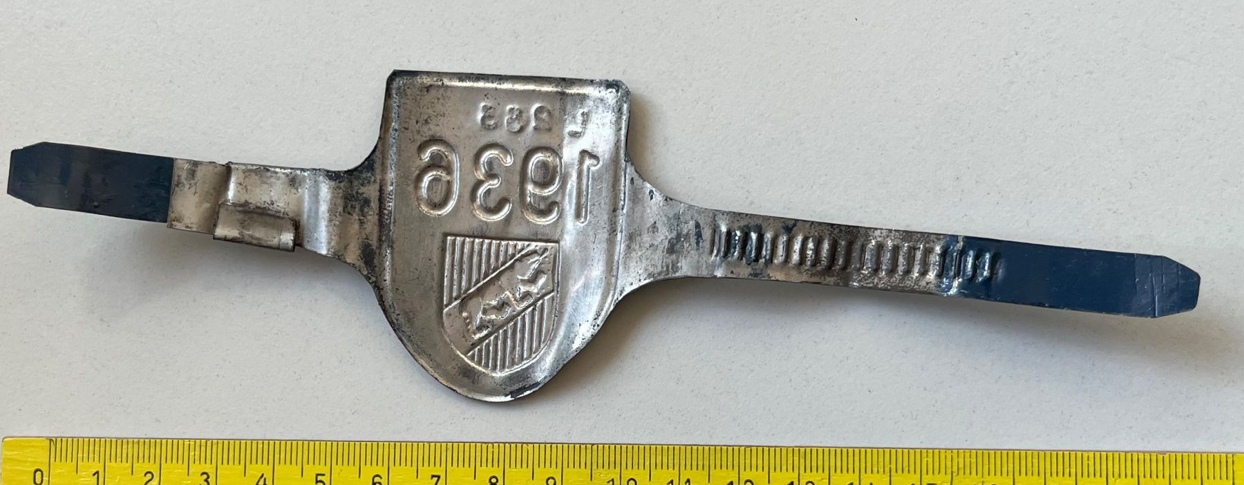 Insegne: Velonummer Bern 1936 Wappen, blau, Rar! – Usato da Ostermundigen venduto da DaxKarten-75 2