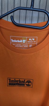 Timberland T-Shirt Orange Gr M, nachhaltige Baumwolle