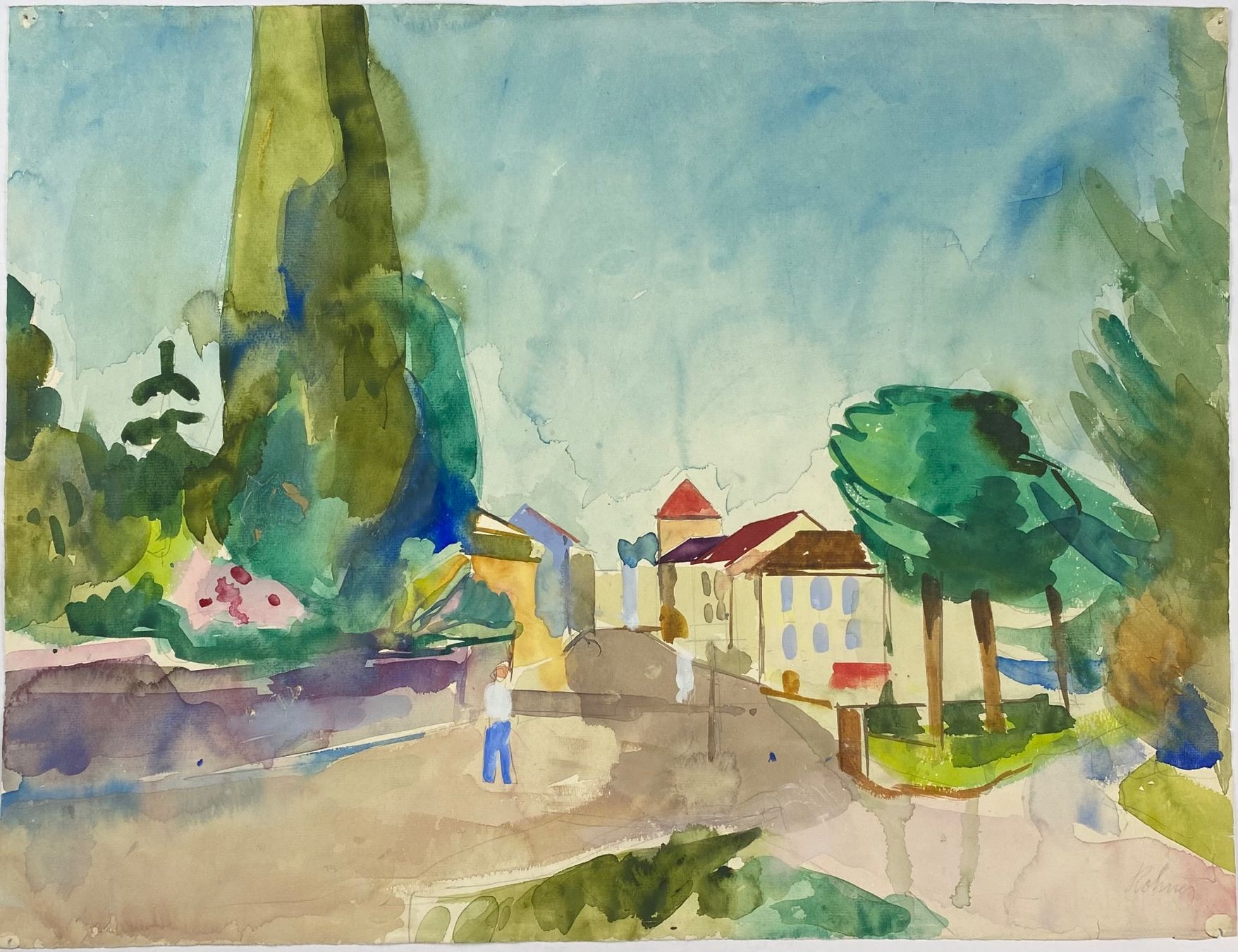 Dipinti: Hans Rohner – Nyon Genfersee – Usato da Basel venduto da bigmbh