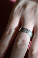 White Gold Ring with Rectangular Diamond
