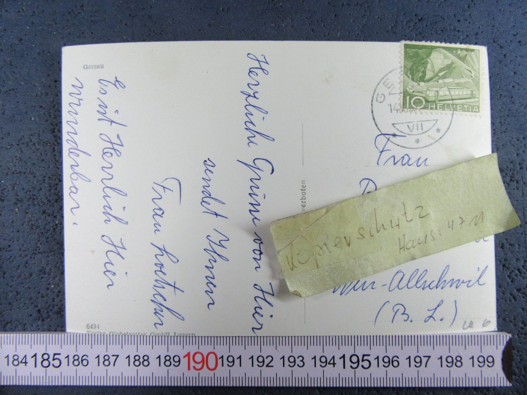 Cartoline postali: GERSAU LU AK VOGELSICHT – Usato da Ettingen venduto da Hausi4711 1
