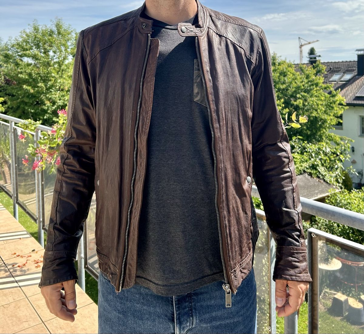 Diesel Jacken: Original Diesel Lederjacke braun 100% Schafsleder – Gebraucht aus Kreuzlingen von jthover