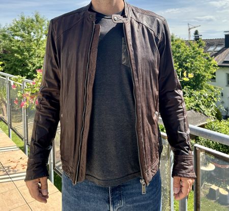 Original Diesel Lederjacke braun 100% Schafsleder