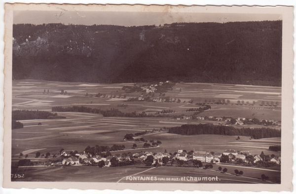Cartoline postali: Fontaines, Val de Ruz, avec Chaumont, circulée 1940 – Usato da Frauenfeld venduto da POML