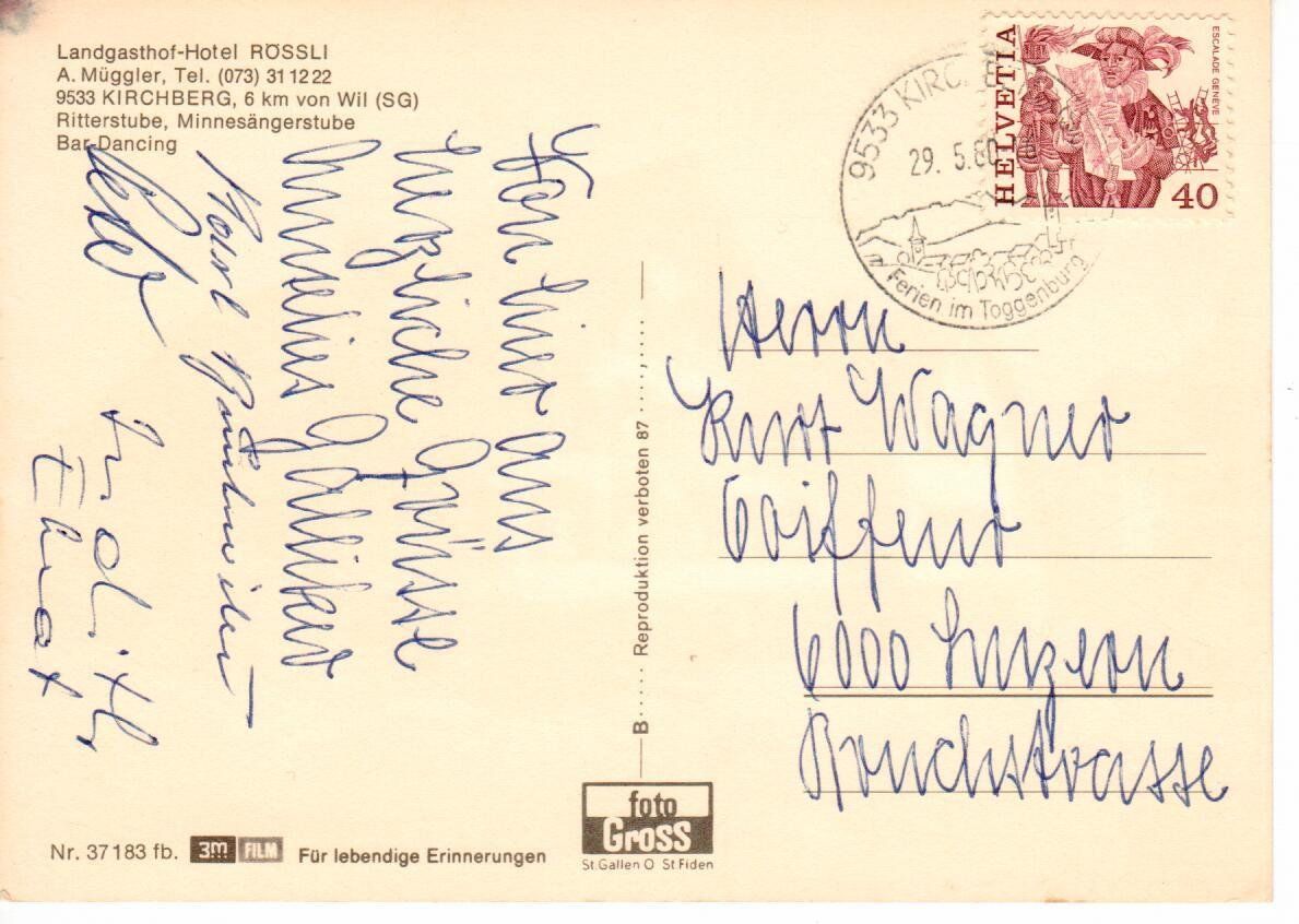 Cartoline postali: Kirchberg Hotel Rössli – Usato da Wolhusen venduto da Curver9 1