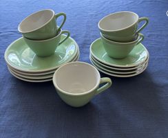 Rössler Kaffeeservice 13teilig, grüne Serie, 1950-1960er