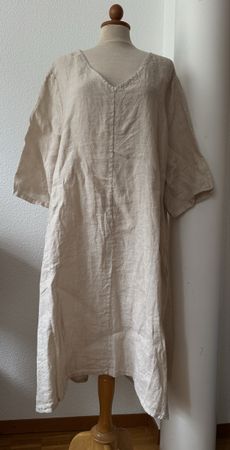Tunique en 100% lin beige Made in Italy, taille U