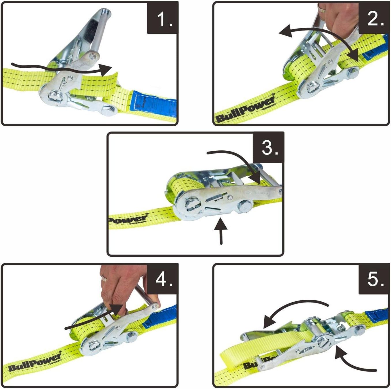 Autres accessoires p. véhicule: 4x BullPower Spanngurte 35mm 3000 kg – Neuf avec emballage d'origine à Bottighofen par zaap 3
