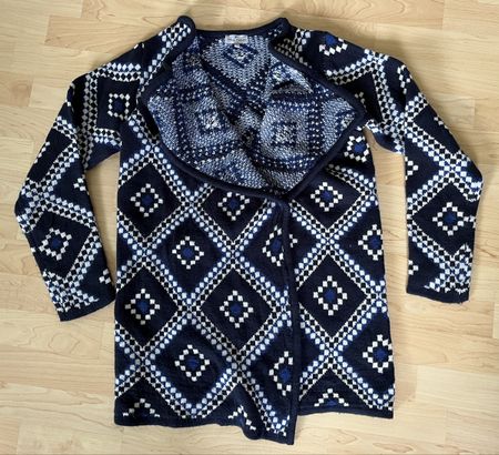Strick-Jäckchen Blue Motion in S 36/38 blau gemustert neu