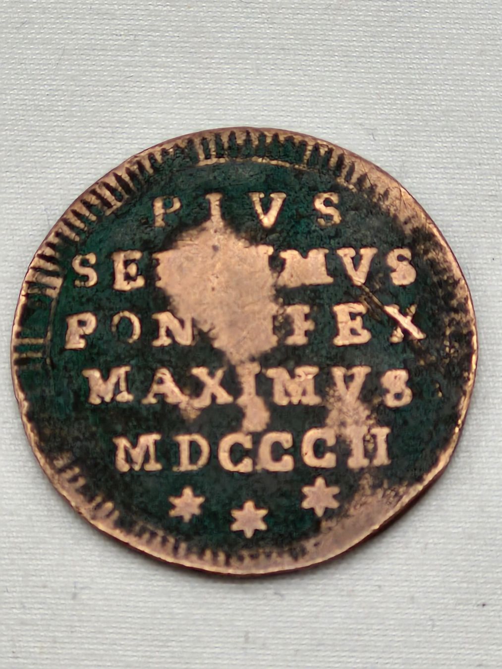 Tutti le monete: VATICAN / 1/2  BAIOCCO / 1802 – Usato da Bulle venduto da italicum 1