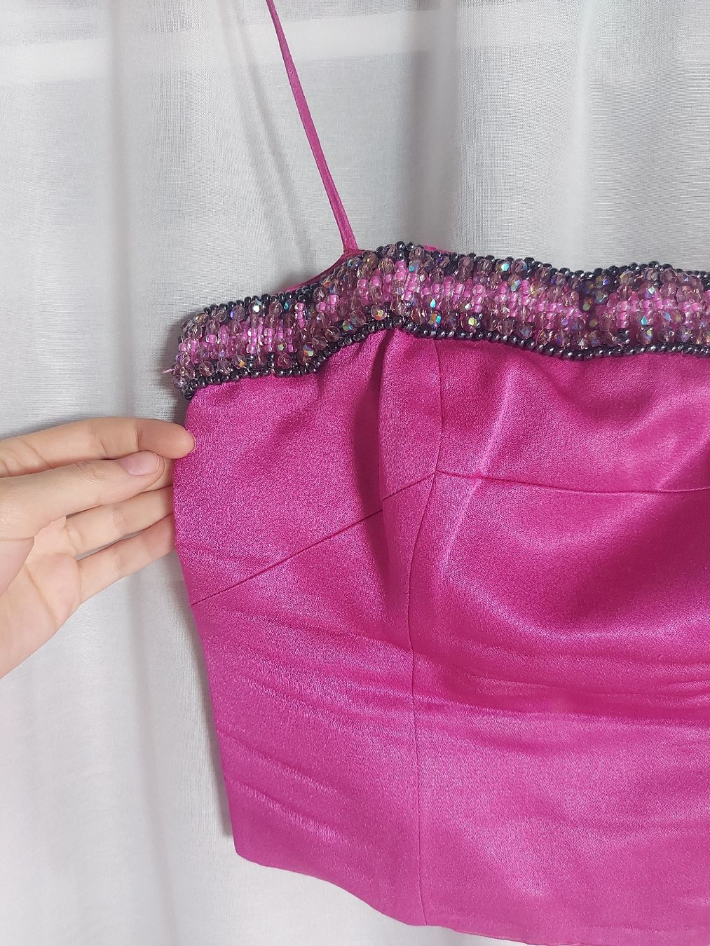 Top: Bustier vintage satiné - Taille M – Usato da Lausanne venduto da Super-cerise 1