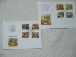 Pro Juventute 2003 - 2004 2 FDC SBK J369 - J376