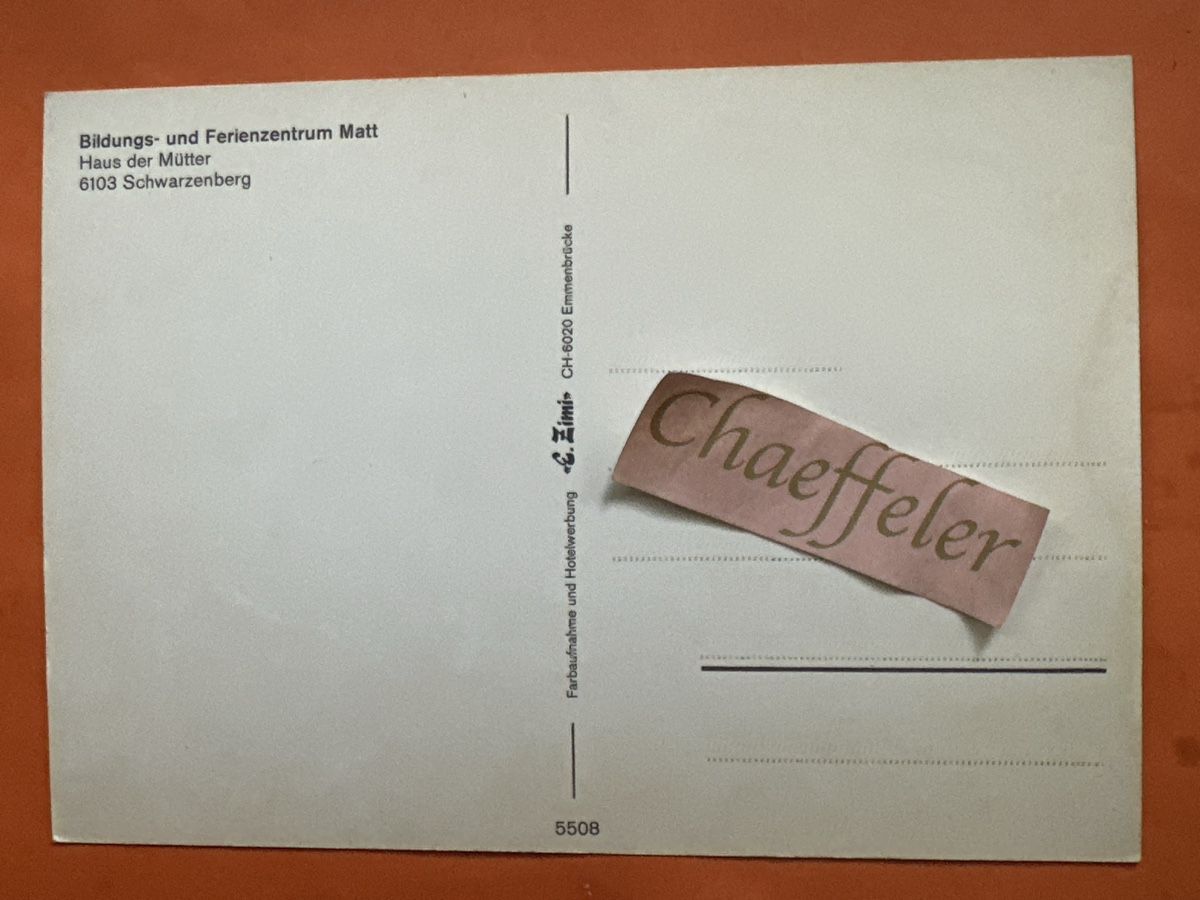 Ansichtskarten: Ansichtskarte Bildungs- und Ferienzentrum Matt Schwarzenberg – Gebraucht aus Zürich von Chaeffeler 1