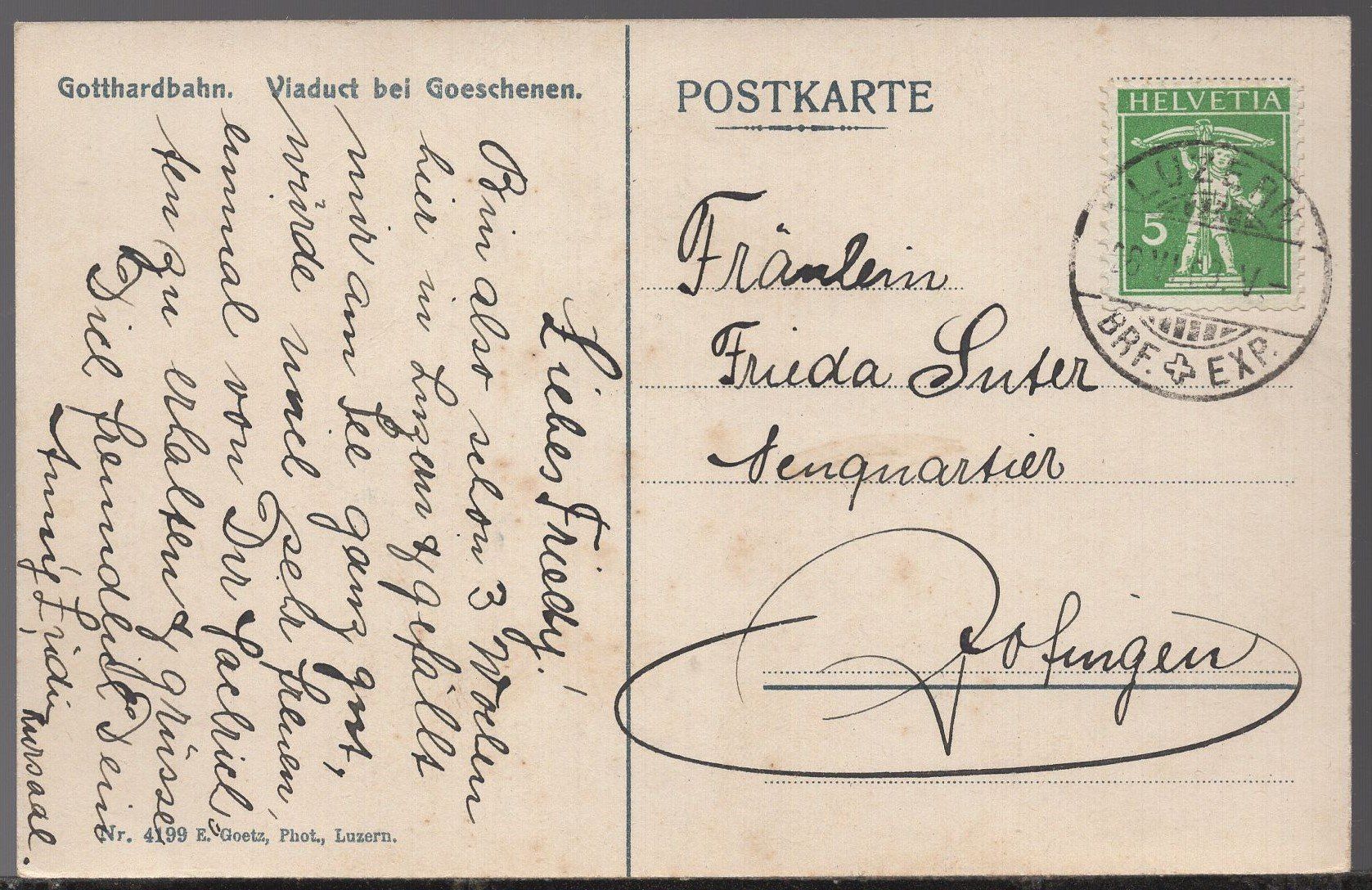Cartoline postali: Gotthardbahn  Viadukt bei Göschenen – Usato da Aarau venduto da kufi44 1