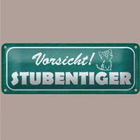 🔥 VORSICHT STUBENTIGER Katzen Blechschild 💚 27x10cm OVP 🔥