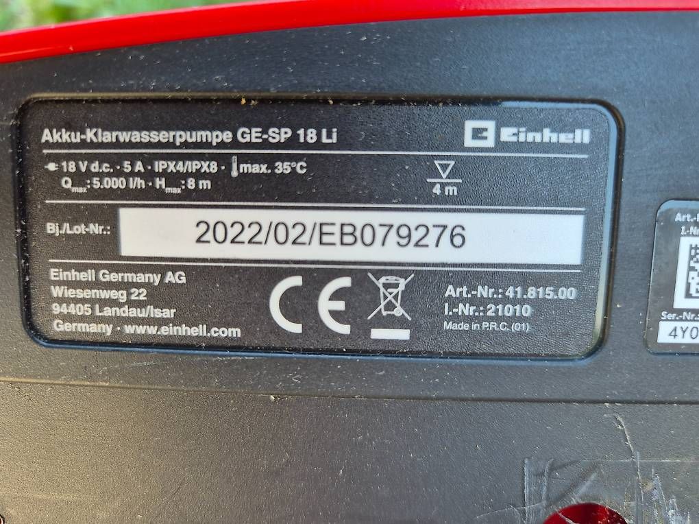 Pompes et pièces: Einhell Akkupumpe – D'occasion à Mörschwil par Koi50 3