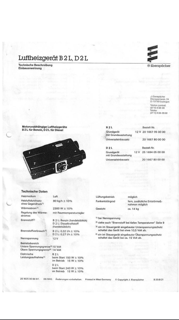 Eberspächer Radiatori: Standheizung Eberspächer B2L  – Difettoso da Wila venduto da Fab_123 5