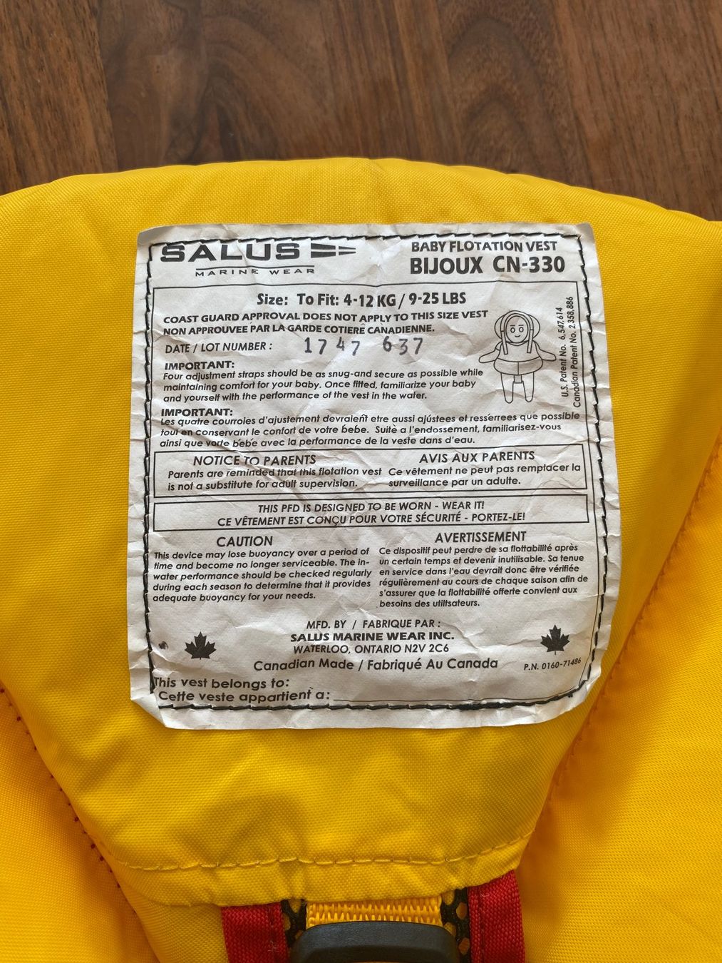 Giubbotti di salvataggio: Salus Babyschwimmweste 4-12kg – Usato da Zürich venduto da Sroman0 1