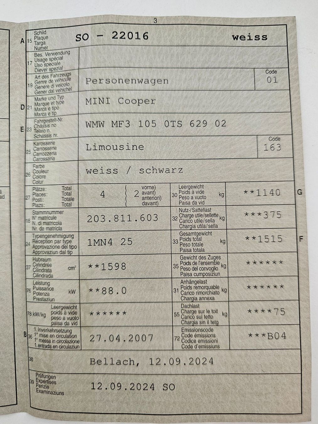 Mini Automobili: Mini Cooper – Usato da Wangen b.Olten venduto da Schnups 7