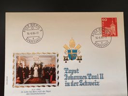 Philswiss Spezialcouvert Papst Paul II in CH 1984  (R581)