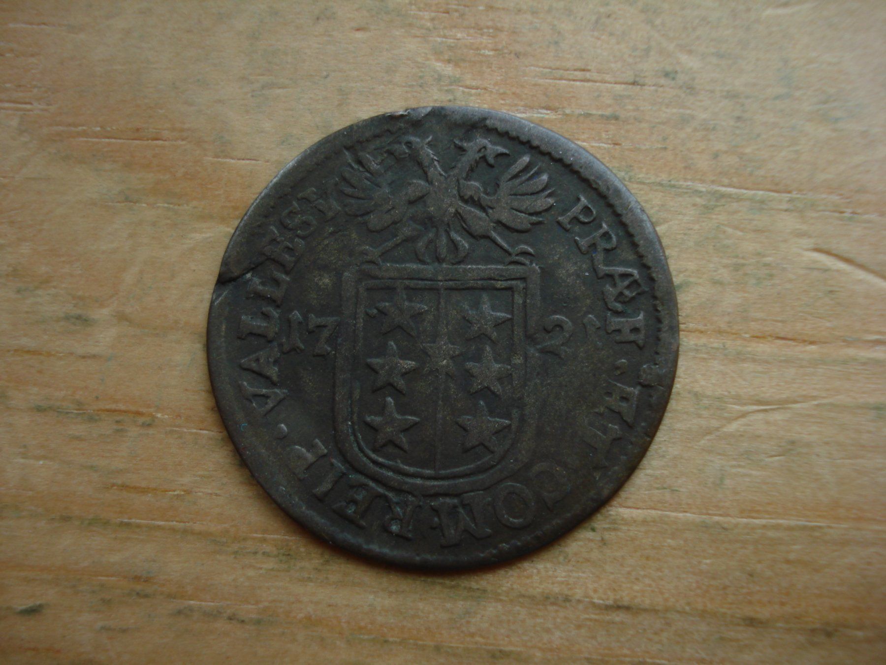 Alle Münzen: (S) Wallis 1 Batz 1721 – Gebraucht aus Erlach von Net-Coins