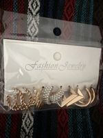 Fashion Jewelry Earrings Set 6 Pairs Gold Toned New