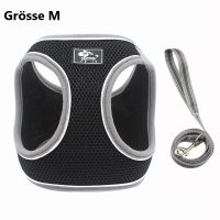 Hundebrustgeschirr Soft Mesh mit Leine - Grösse M / Schwarz