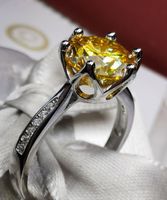 Bague argent avec diamant de moissanite de 3 ct certifié GRA