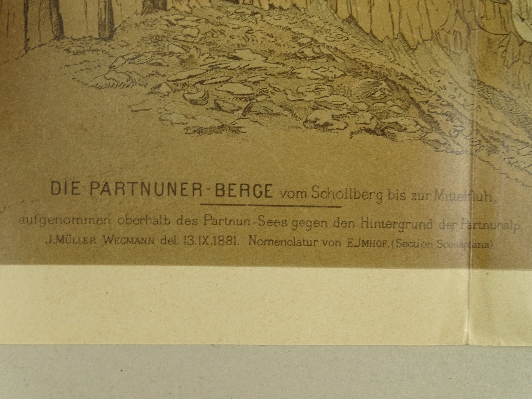 Cartine & Atlanti: PANORAMA PARTNUNER BERGE VOM SCHOLLBERG – Usato da Grüningen venduto da Kartensammler 3