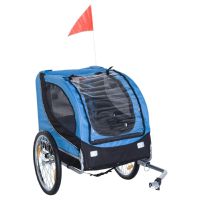 PawHut Hundeanhänger Blau/ Schwarz