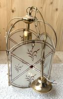 🟢 lampe vintage métal doré + verre Kronleuchter Métal Glas