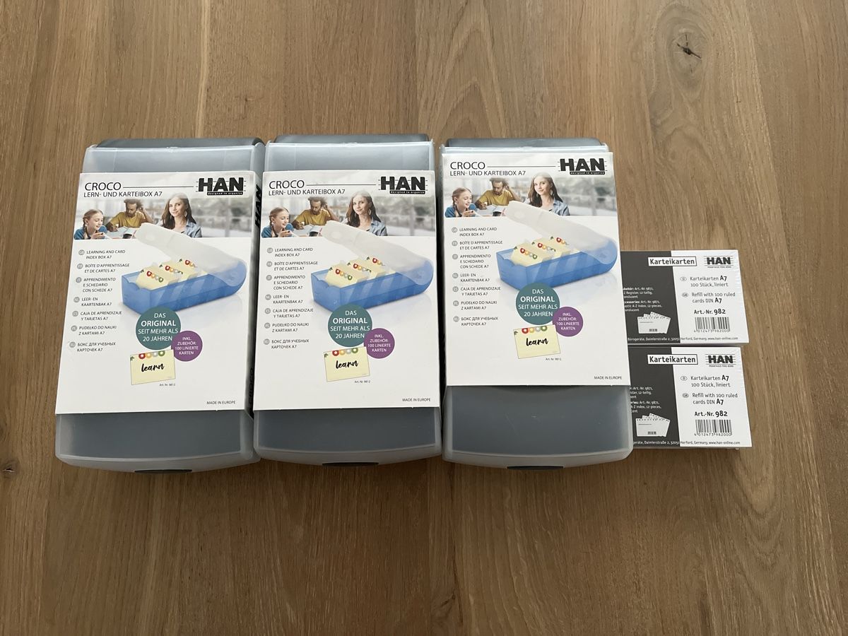 Sistemi di archiviazione: 4x HAN Lern- & Karteikartenbox A7 – Nuovo e nell'imballaggio originale da Ruswil venduto da silver06