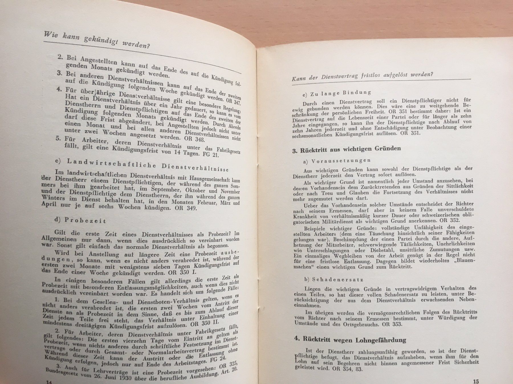 Bücher: Der Dienstvertrag - E. Lienhart – Gebraucht aus Grenchen von Kogi7 6