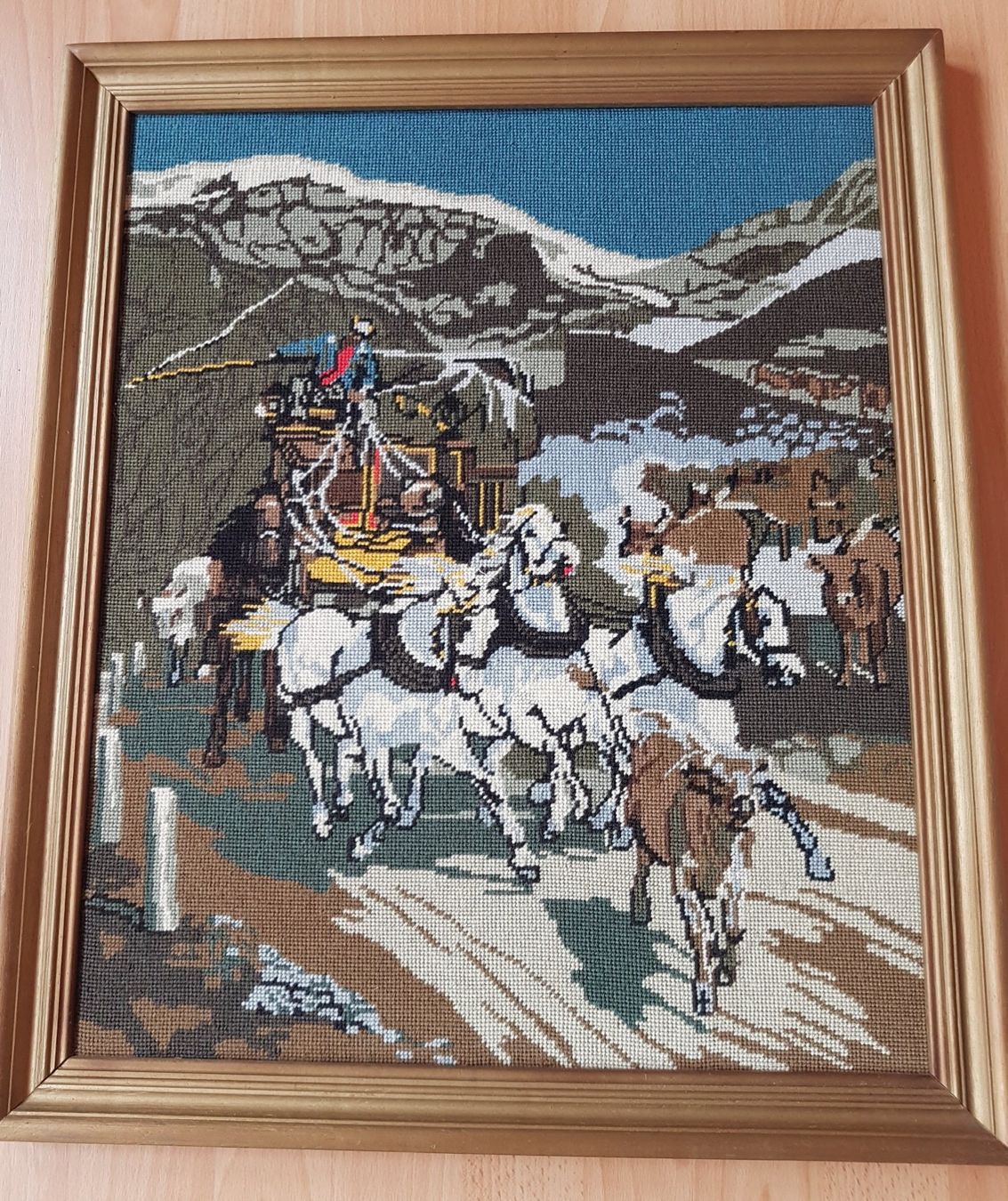 Foto & Immagini: GOBELINBILD GOTTHARDPOST MIT HOLZRAHMEN – Usato da Sax venduto da spazieren