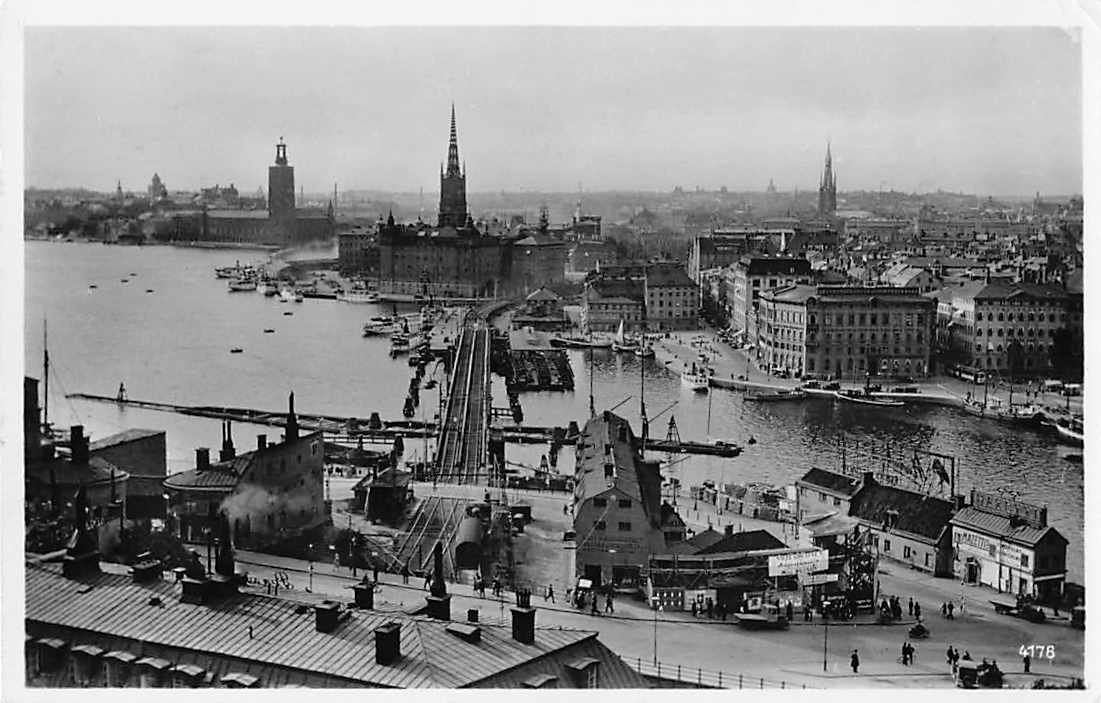 Cartoline postali: EXOTISCHE Ansichtskarten 5x STOCKHOLM 1938 – Usato da Lufingen venduto da TopAnsichtskarten