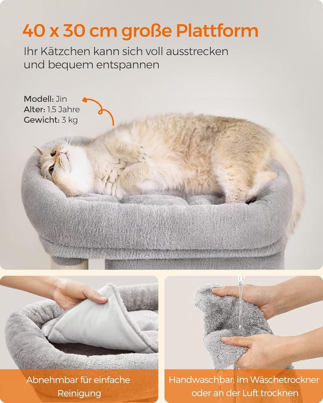 Katzenbaum - Kratzbaum: Kratzbaum Katzenbaum mit Katzenhaus Sisal Hellgrau – Neu und originalverpackt aus Schaffhausen von AllesMussRaus90 2