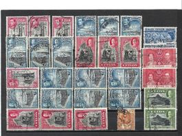Schönes Lot perforierte Marken aus Cylon / Sri Lanka
