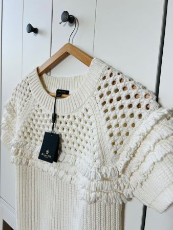 Massimo Dutti, XS, Strickpullover, top, weiss, neu