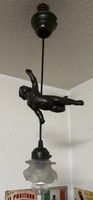 Lampe Pendel Metall Bronze Putto Engel funktioniert