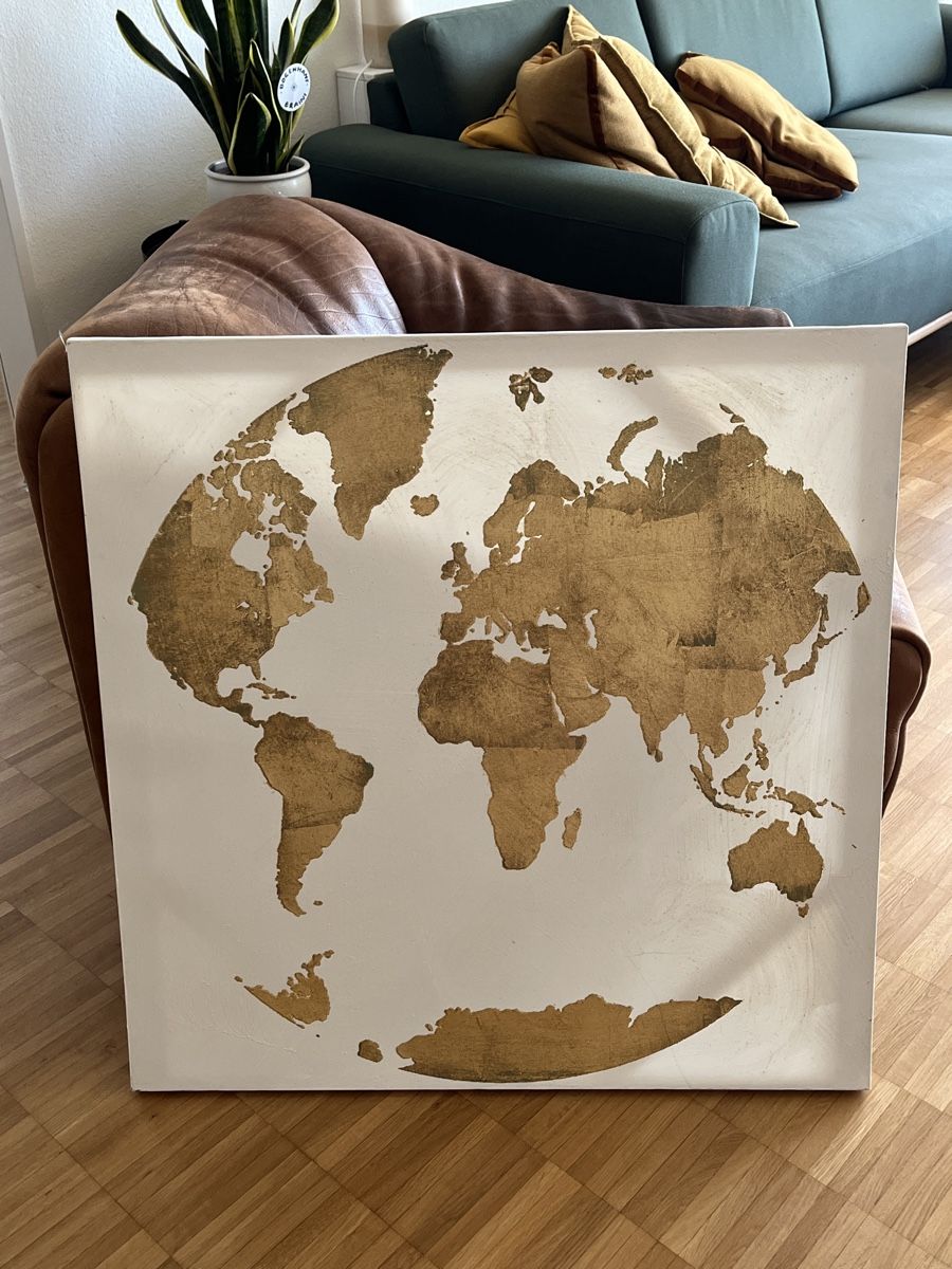Poster & Bilder: Wandbild - Weltkarte in Gold – Gebraucht aus Fällanden von san_zp7s 1