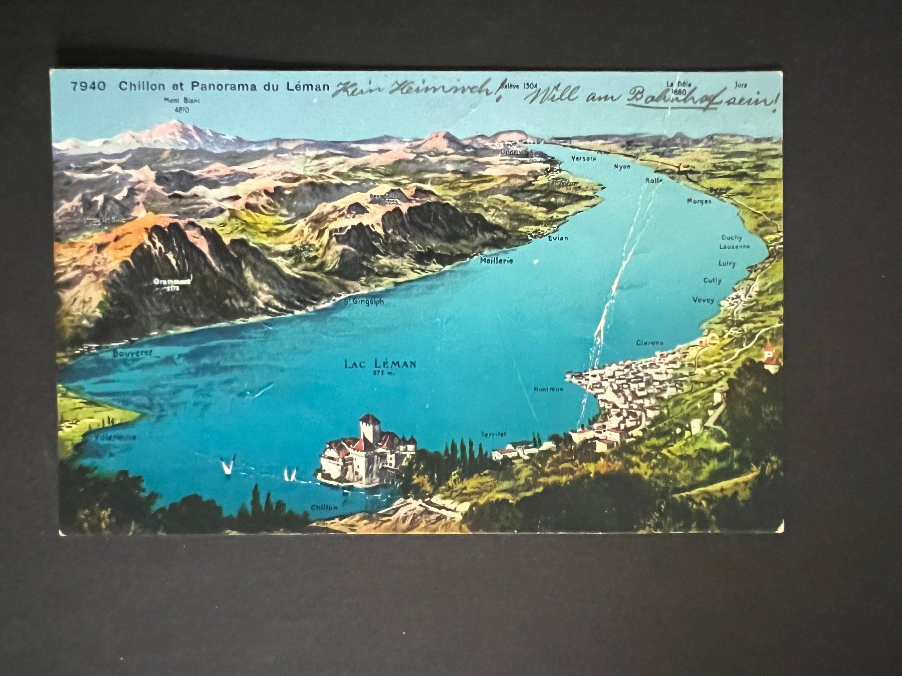 Ansichtskarten: Ansichtsk. 1916 Lac Leman mit Chillon mit Falte    (V542) – Gebraucht aus Hinwil von Sidi4