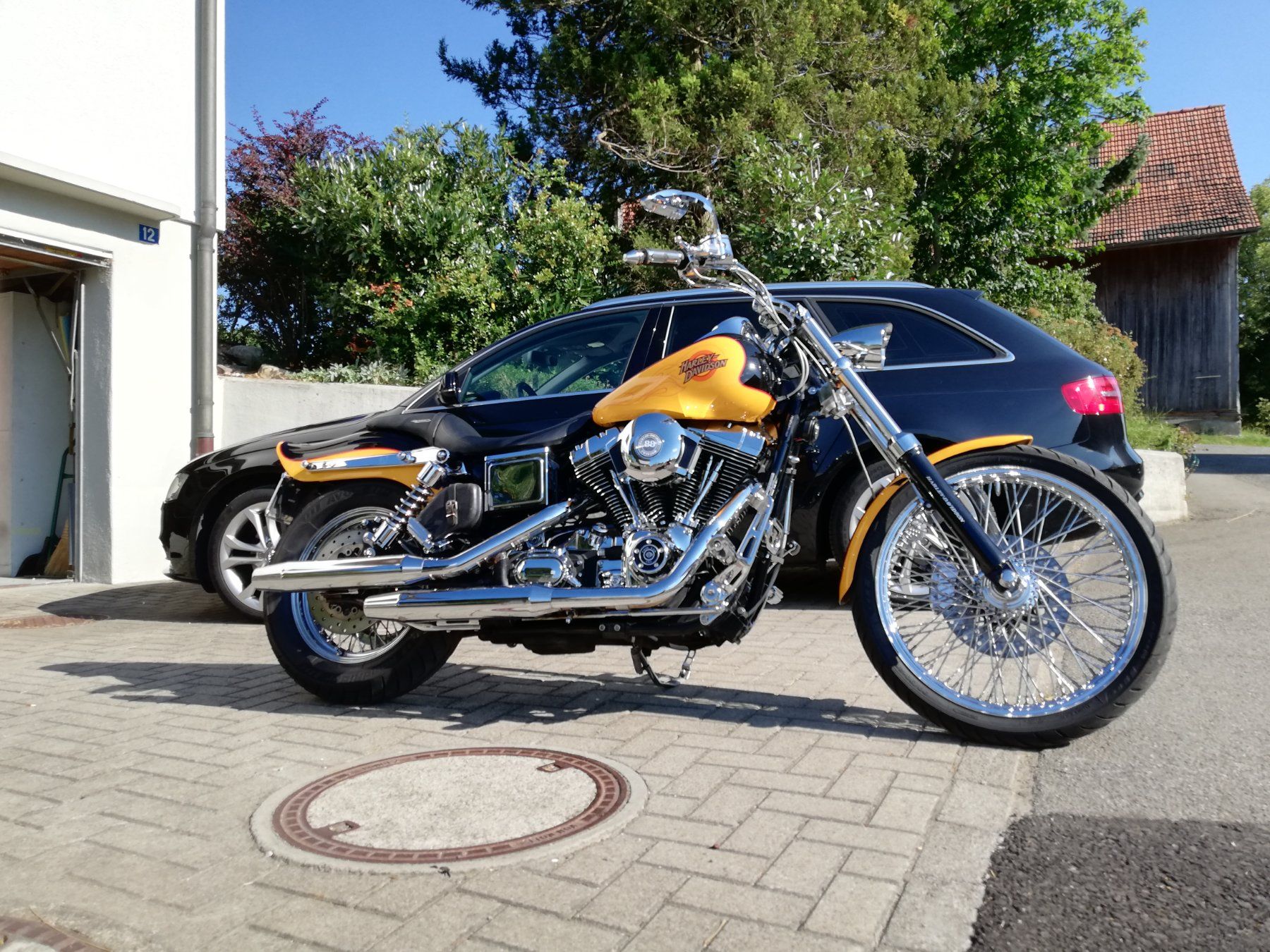 Harley-Davidson Chopper: Gepflegte Wide Glide sucht ein neues Zuhause – Usato da Hefenhofen venduto da Tino2803